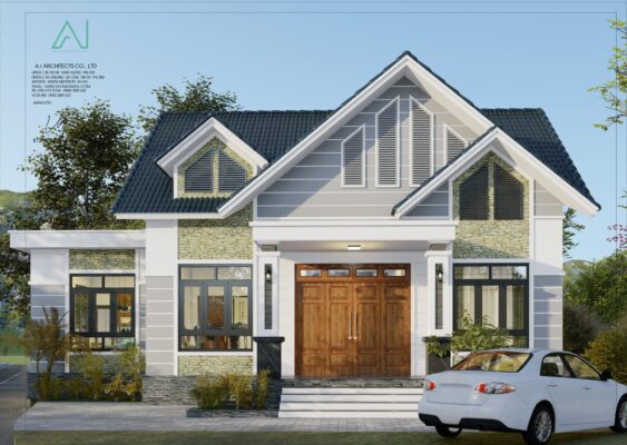Thiết kế nhà vườn mái thái hiện đại