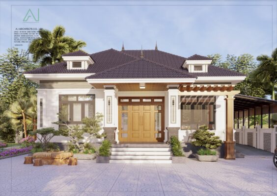 MẶT TIỀN NHÀ MÁI NHẬT NHÀ BÁC DUNG - ĐỖ SƠN - PHÚ THỌ